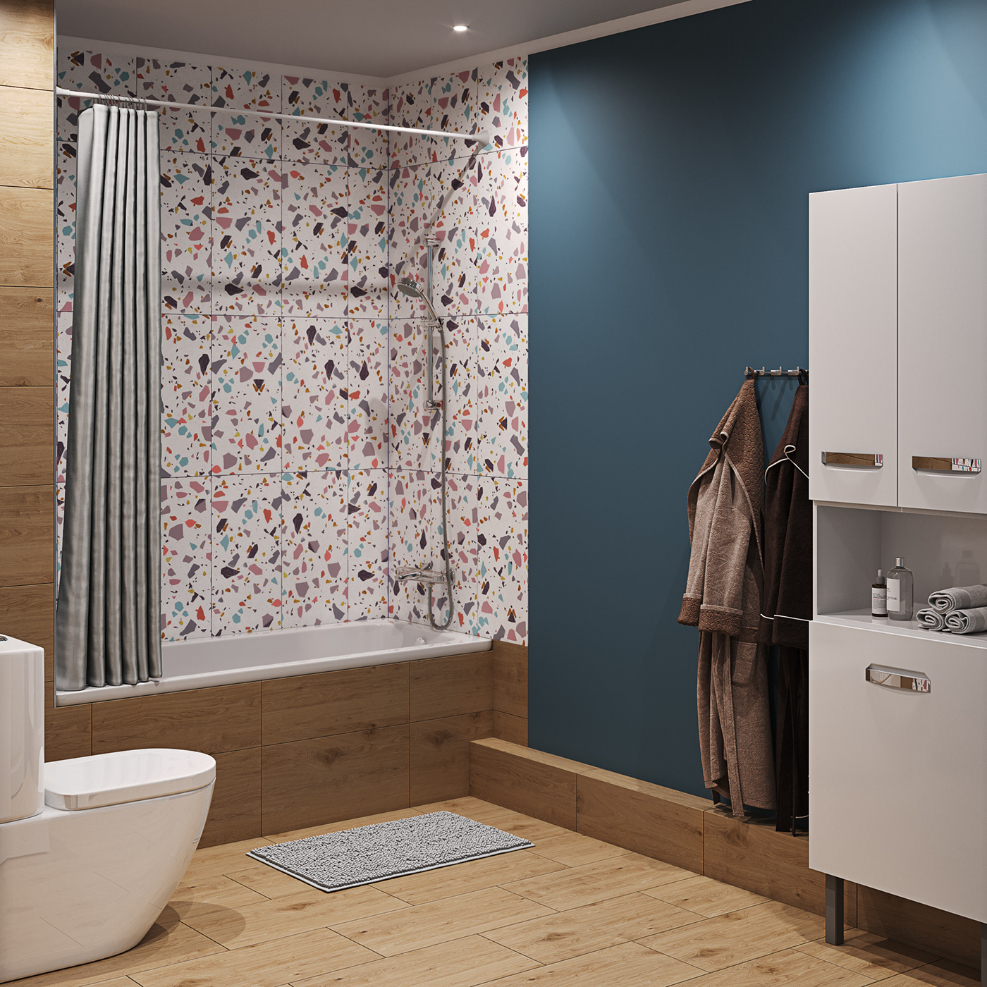 3D 3ds max archviz bathroom CGI corona interior design  modern Render visualization