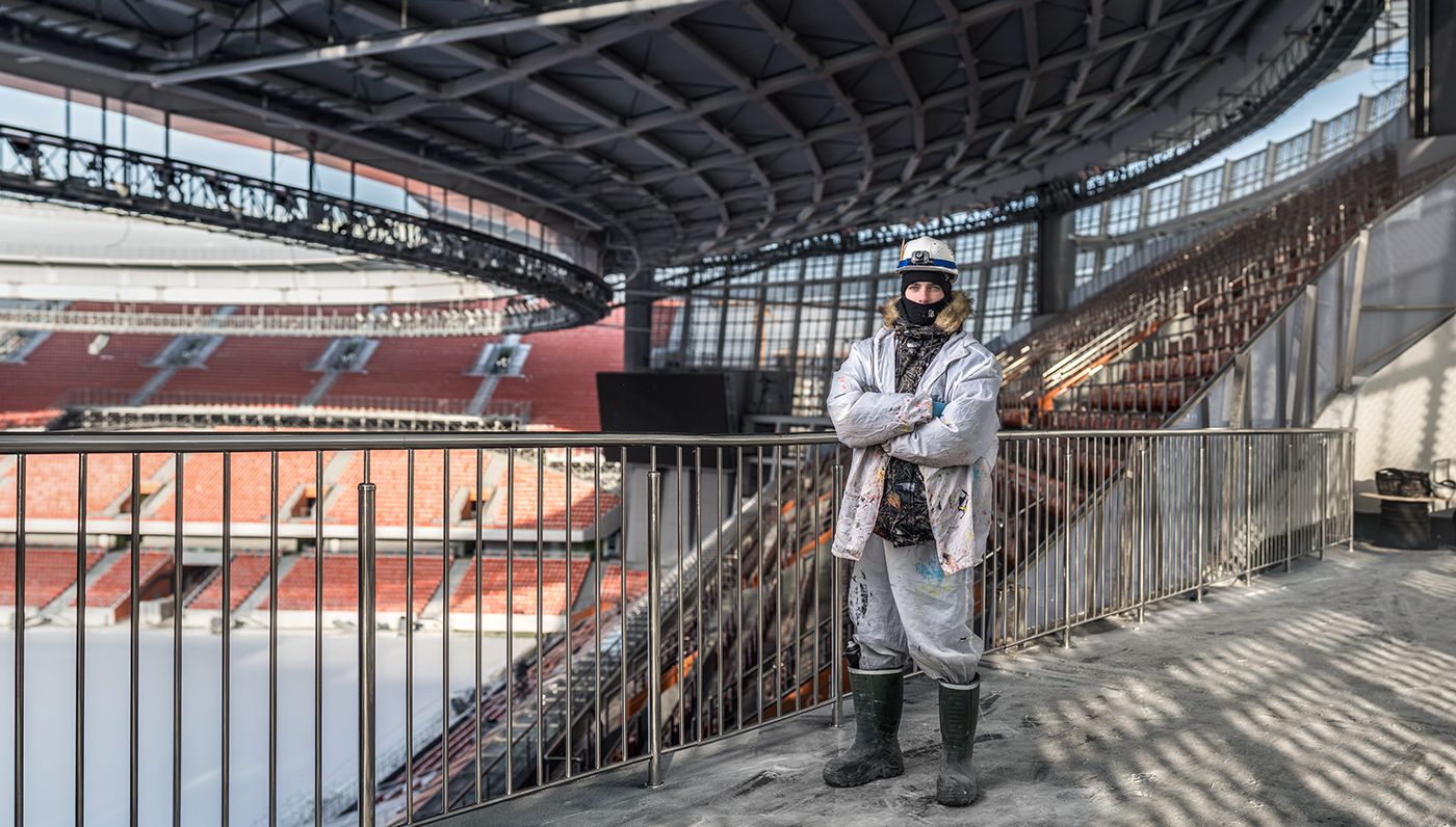 stadium kovalyukol portrait art painter FIFA geometry panorama