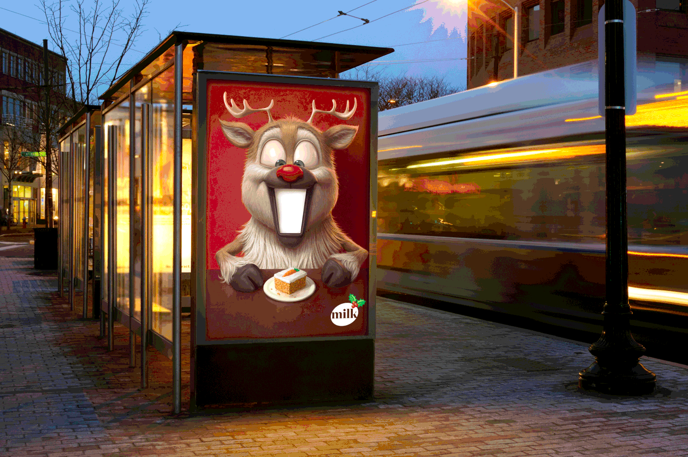 Advertising  art direction  Christmas Holiday lg2 milk print publicité santa xmas