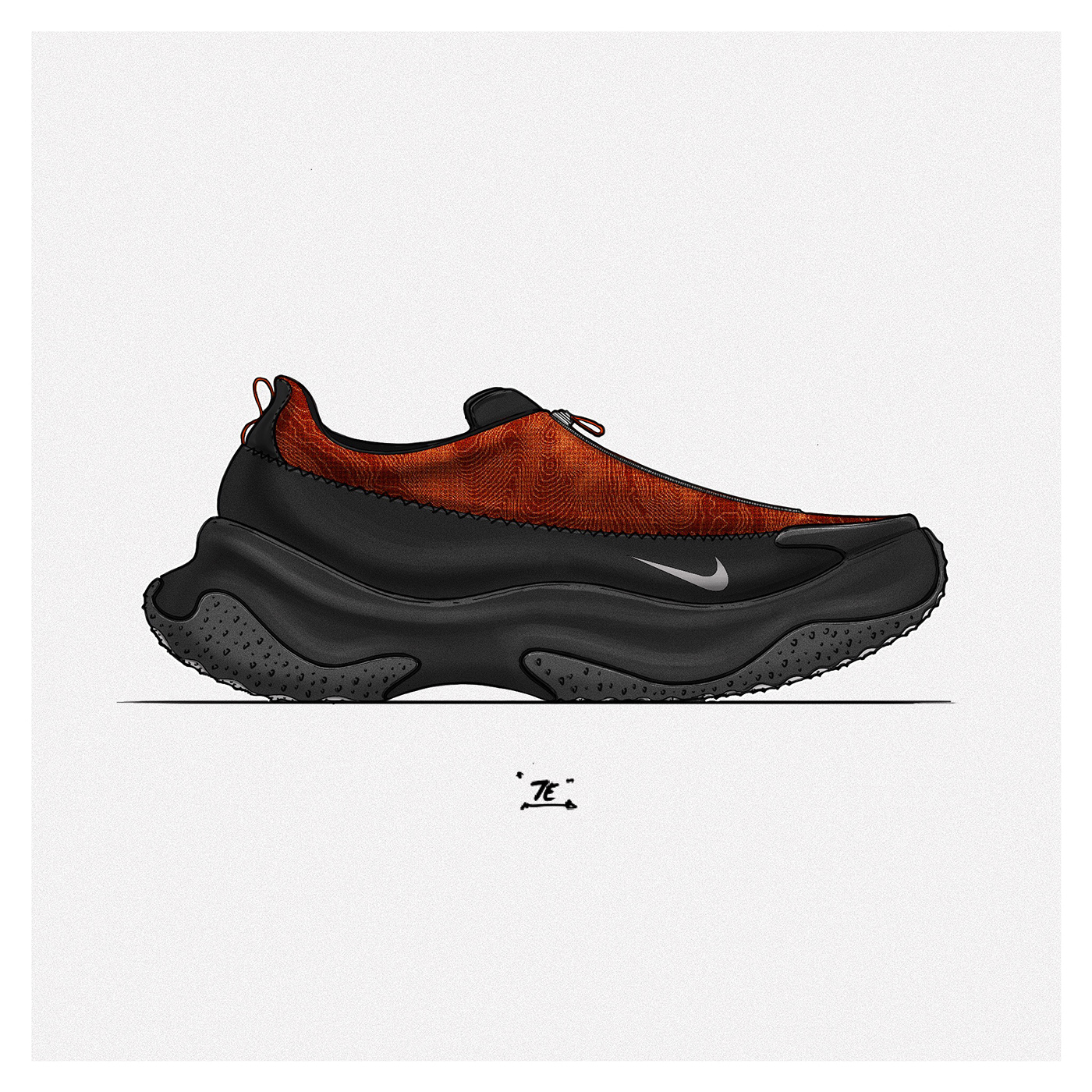 sketch design Drawing  footwear footwear design ILLUSTRATION  Nike photoshop Procreate sneakers
