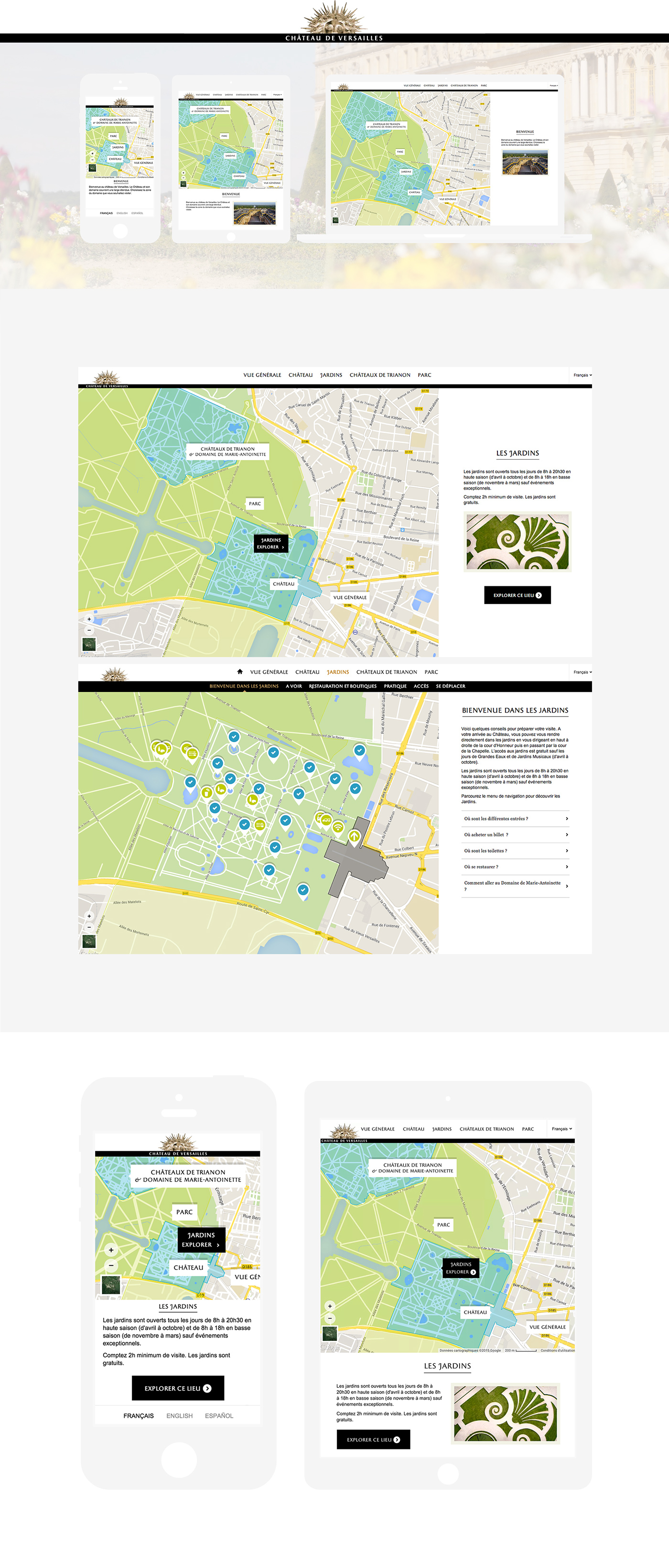 Chateau de Versailles interactive map Responsive Design