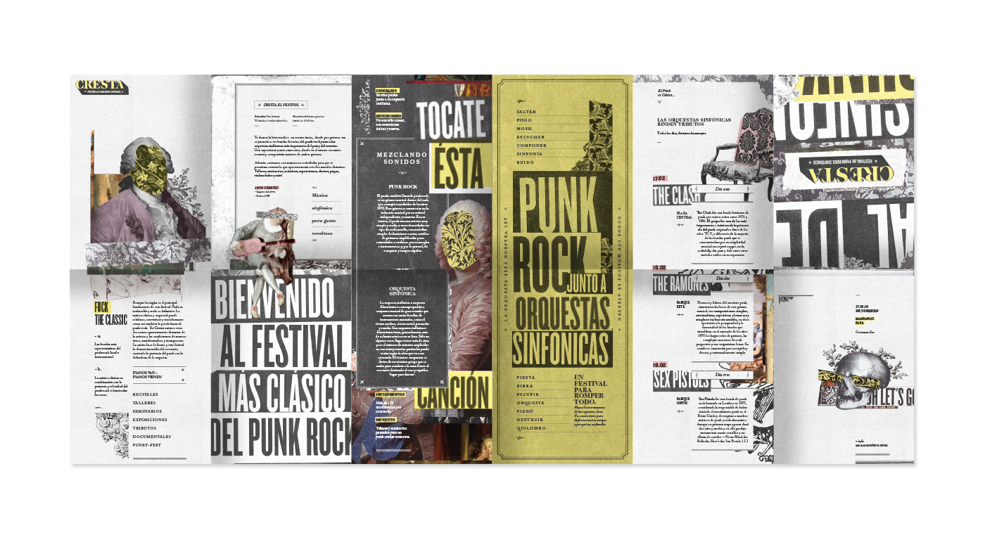 cresta rock punk musica orquesta grunge trash collage Gabriele festival brochure sinfonica