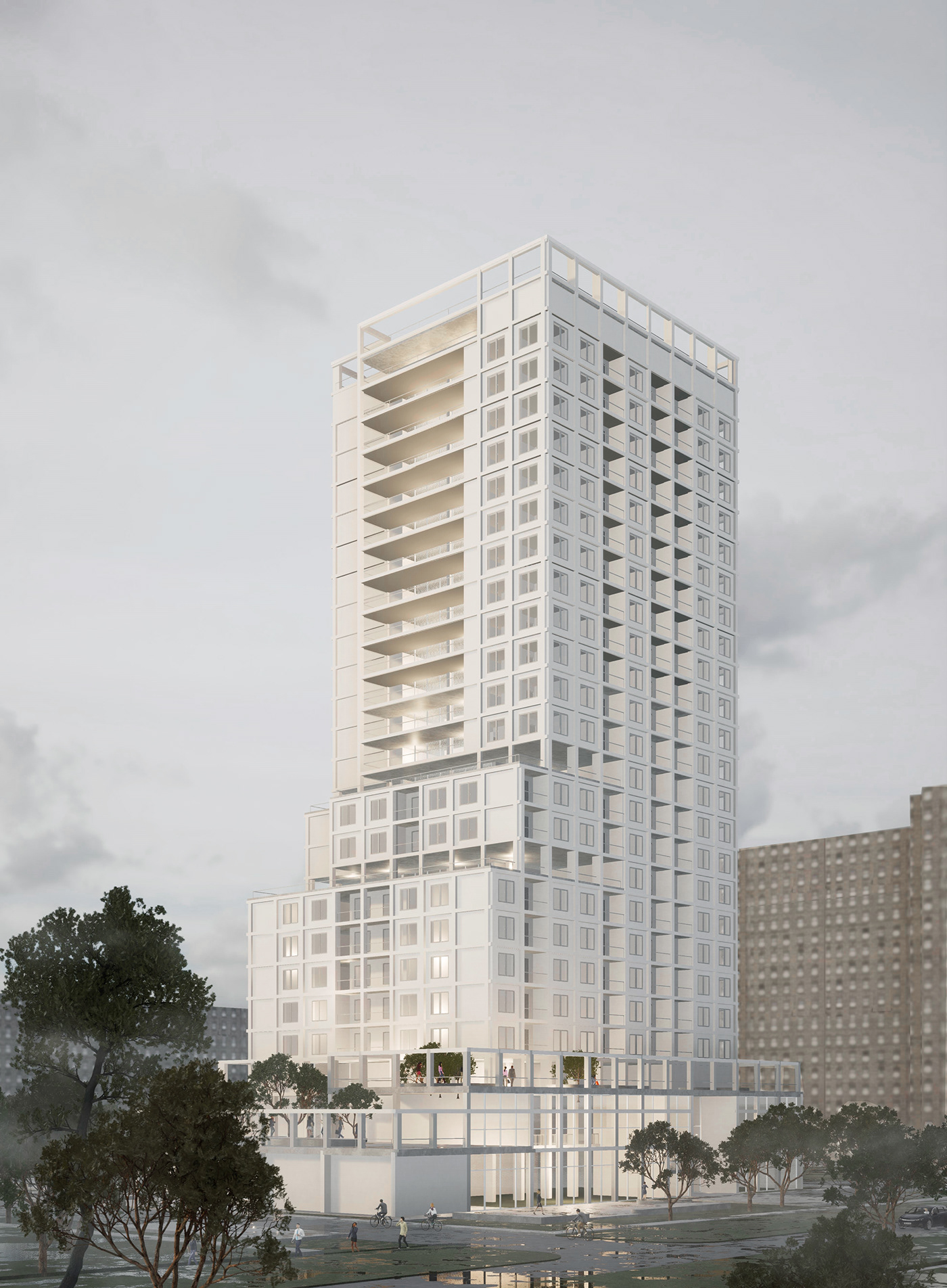 HIgh-Rise residential drawings Elevations floor plans Master Plan Render twinmotion revit resedential building