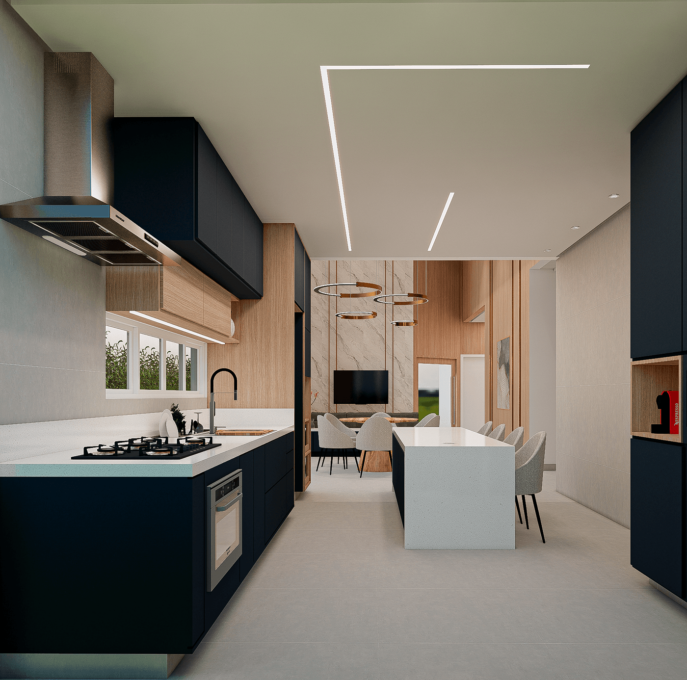 ARQUITETURA projeto Residencial cozinha interior design  interiores Campina Grande Brasil kitchen Render