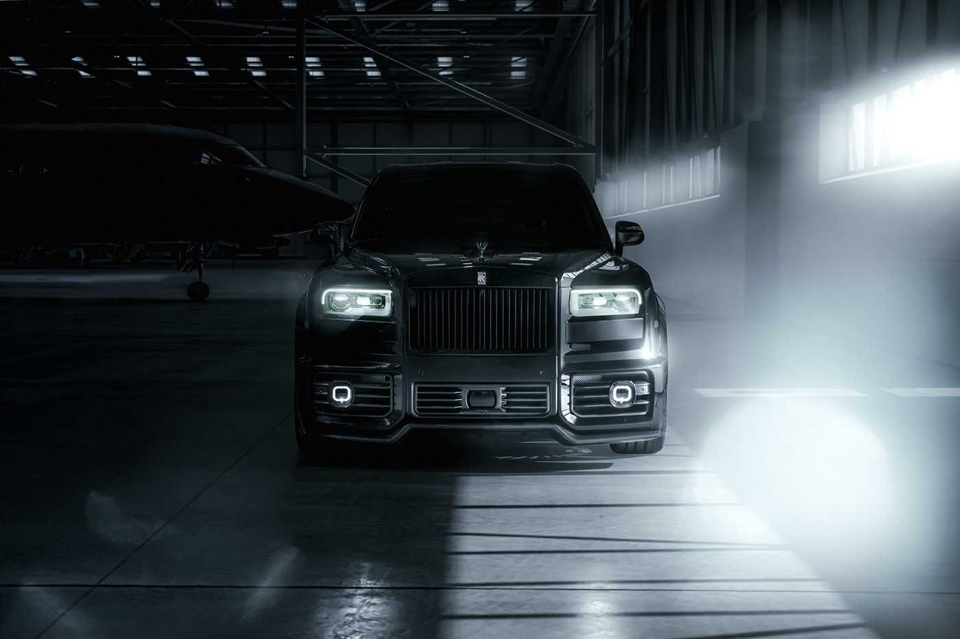 Automotive Photography Black Badge car photography cullinan hangar modified cars Photography  Private Jet rolls royce