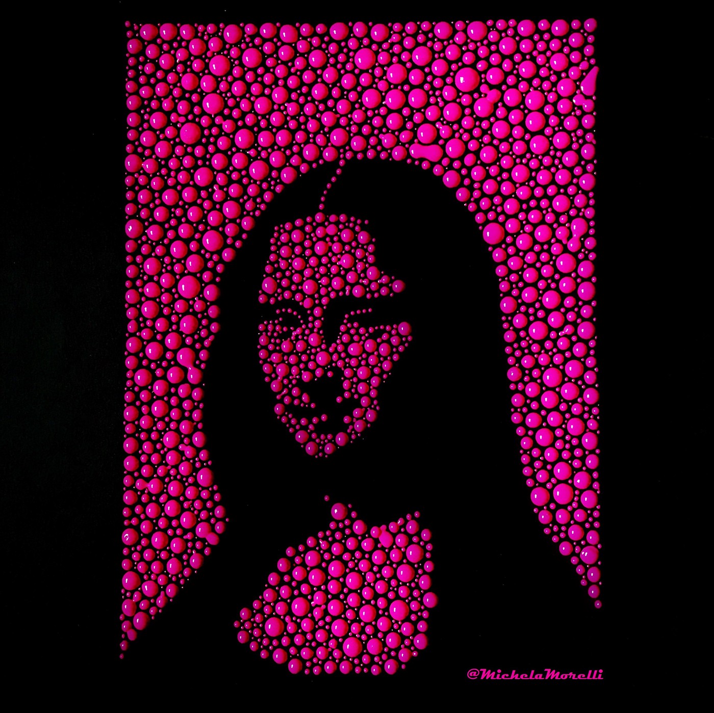 pink dot gioconda art creative artistic drops acrylic paint painting  