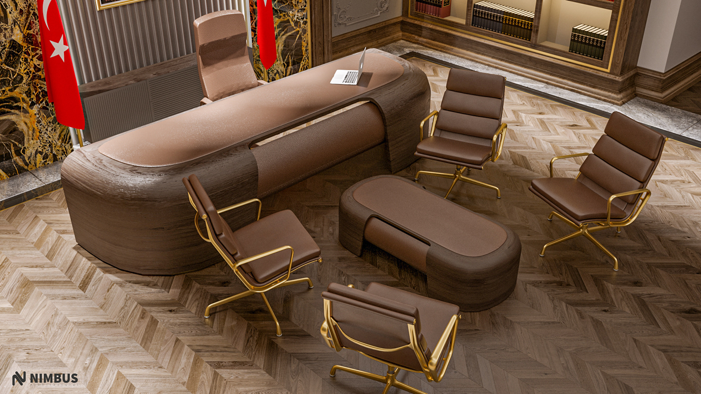 furniture Interior luxury makam Marble Office Render
