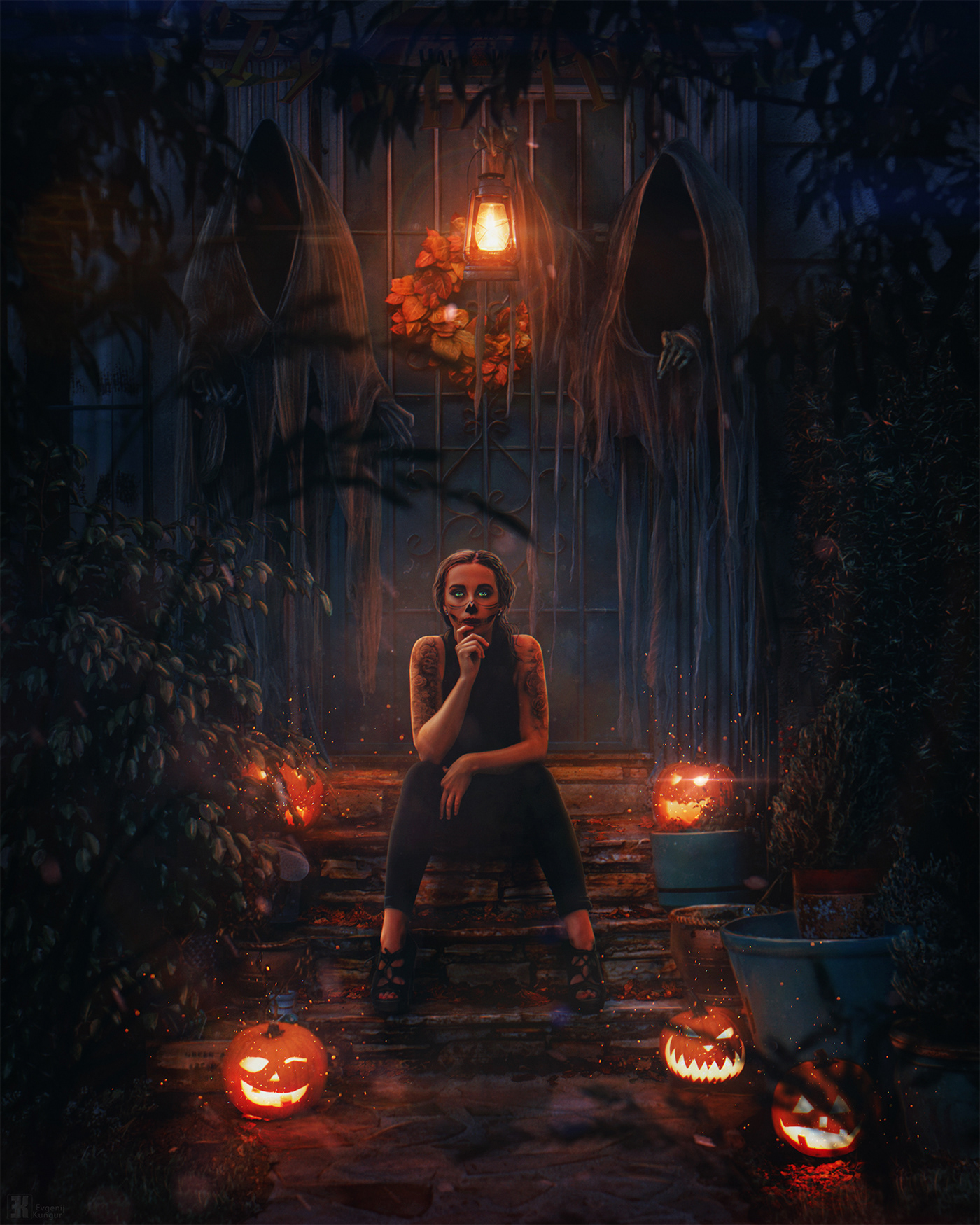 Halloween Scary fear horror horrorfans Mattepainting conceptart ghost boo pumpkin