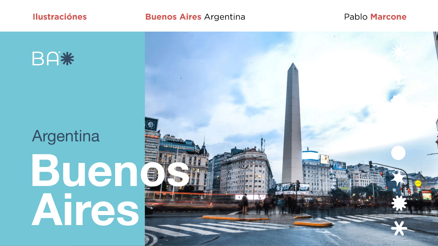 advertismend argentina brand buenos aires city color ILLUSTRATION  ilustracion Street vector