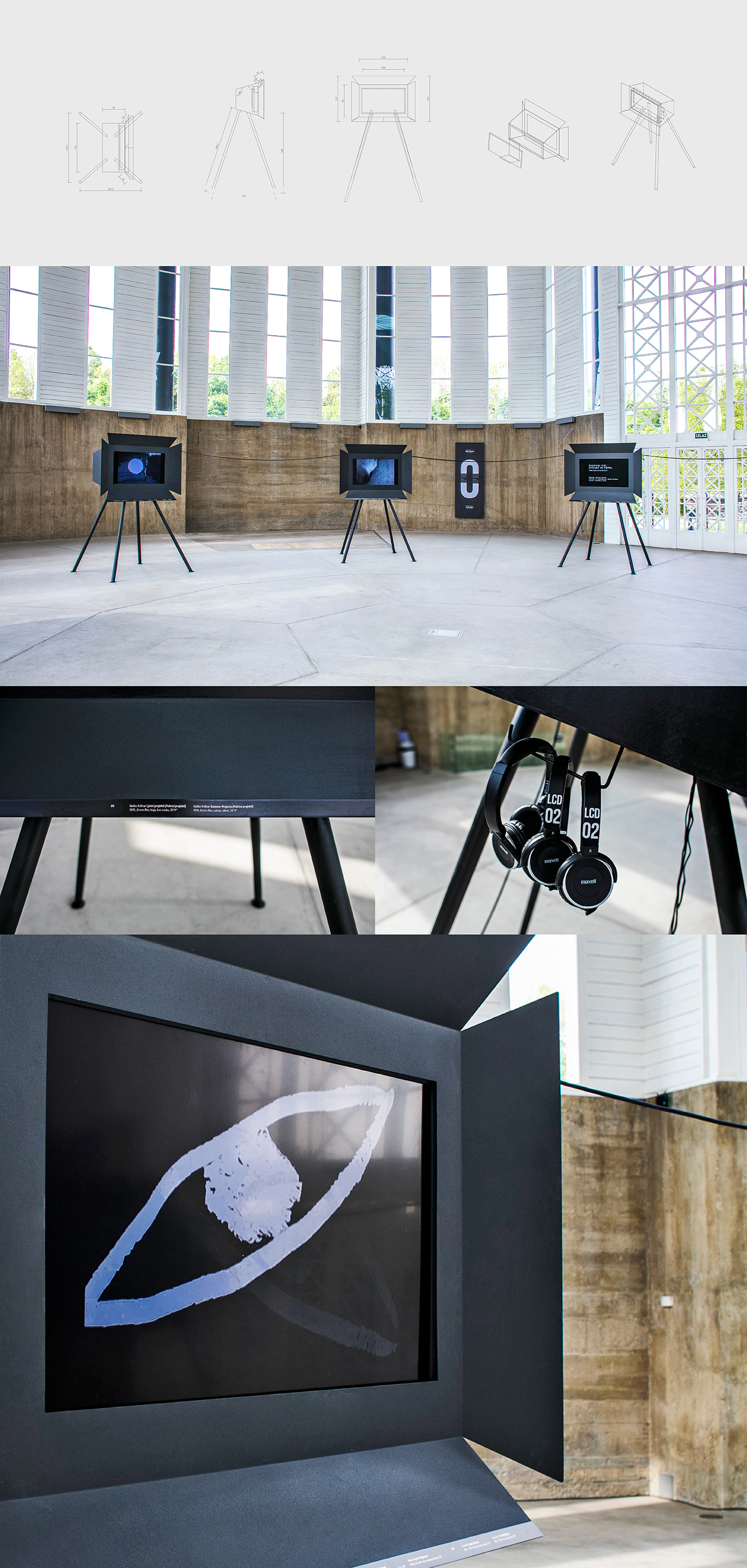 Exhibition Design  art avantgarde Space  museum minimal light screen movie Exhibition 