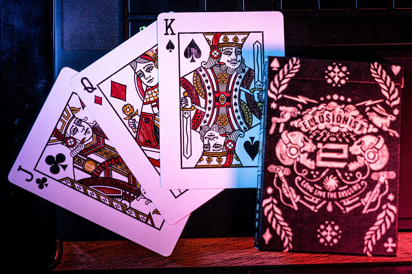 enamel mug forum Hand Painted Magic   magician Playing Cards rabbit skull texture vintage