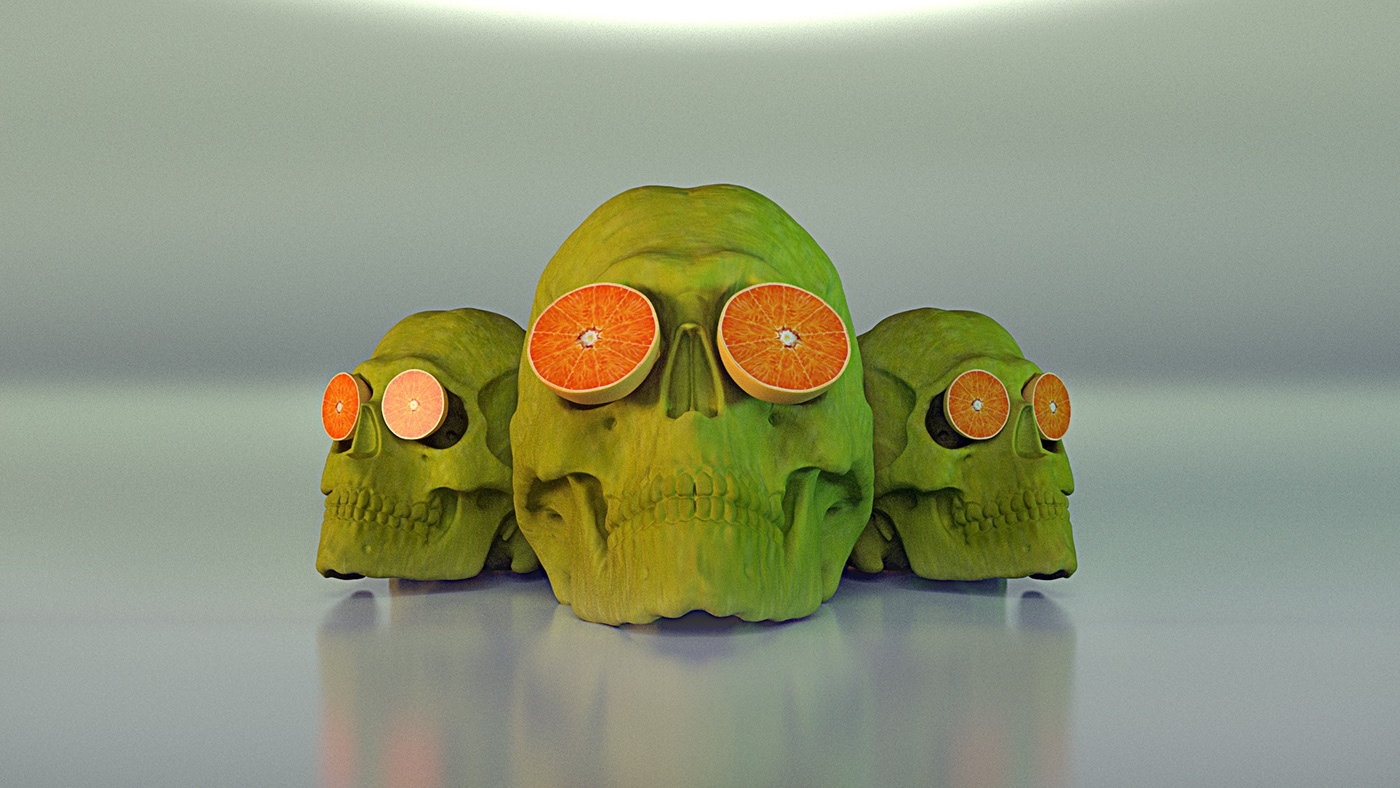 3D skull metal skullies death abstract artwork design yoyox yahyadesigns  
