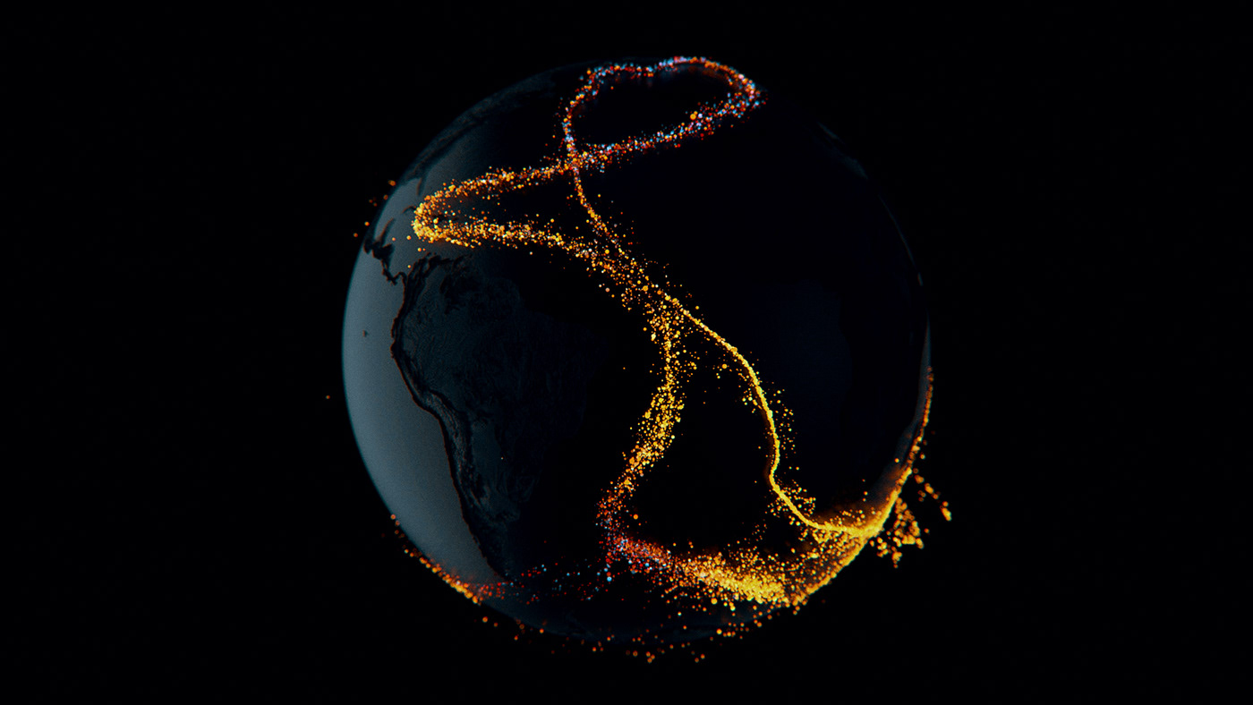 inspire 3D redshift map abstract BBC xparticles macro planet Renders