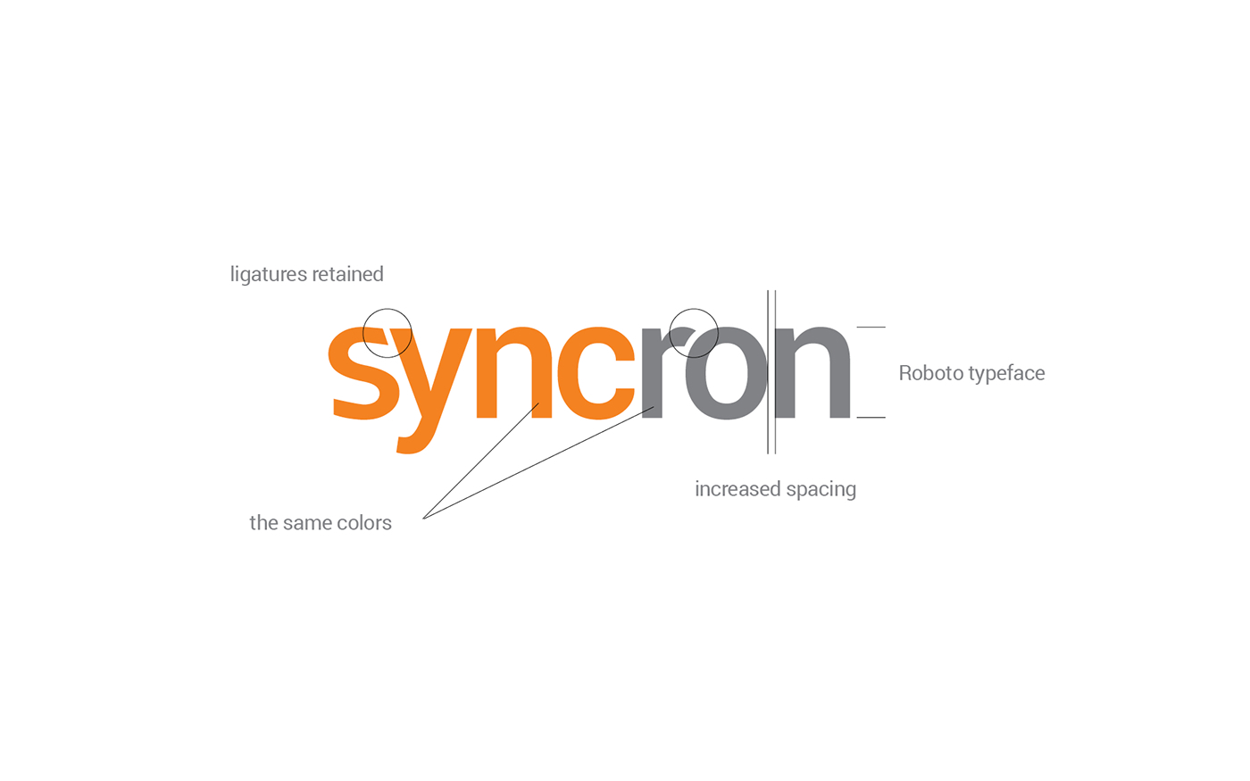 syncron diagonal Logotype orange grey