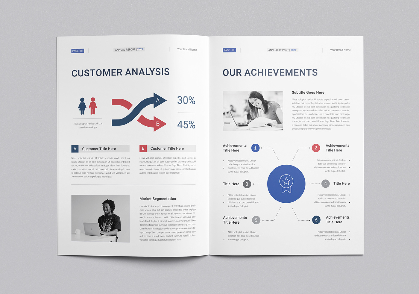 ANNUAL report corporate identity creative infographics TRENDING Proposal Project profile