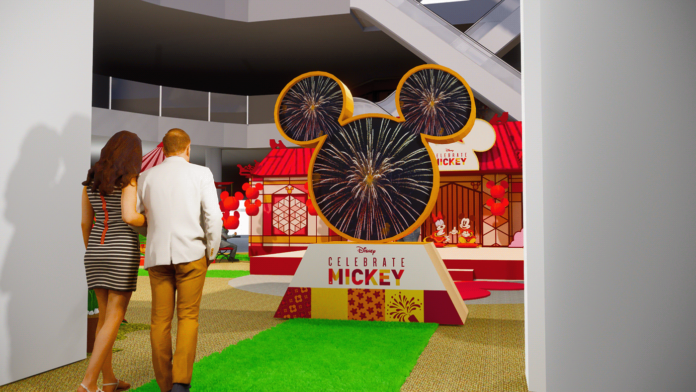 3d design 3D Modelling chinese new year disney Event indonesia mickey Render rendering visualization