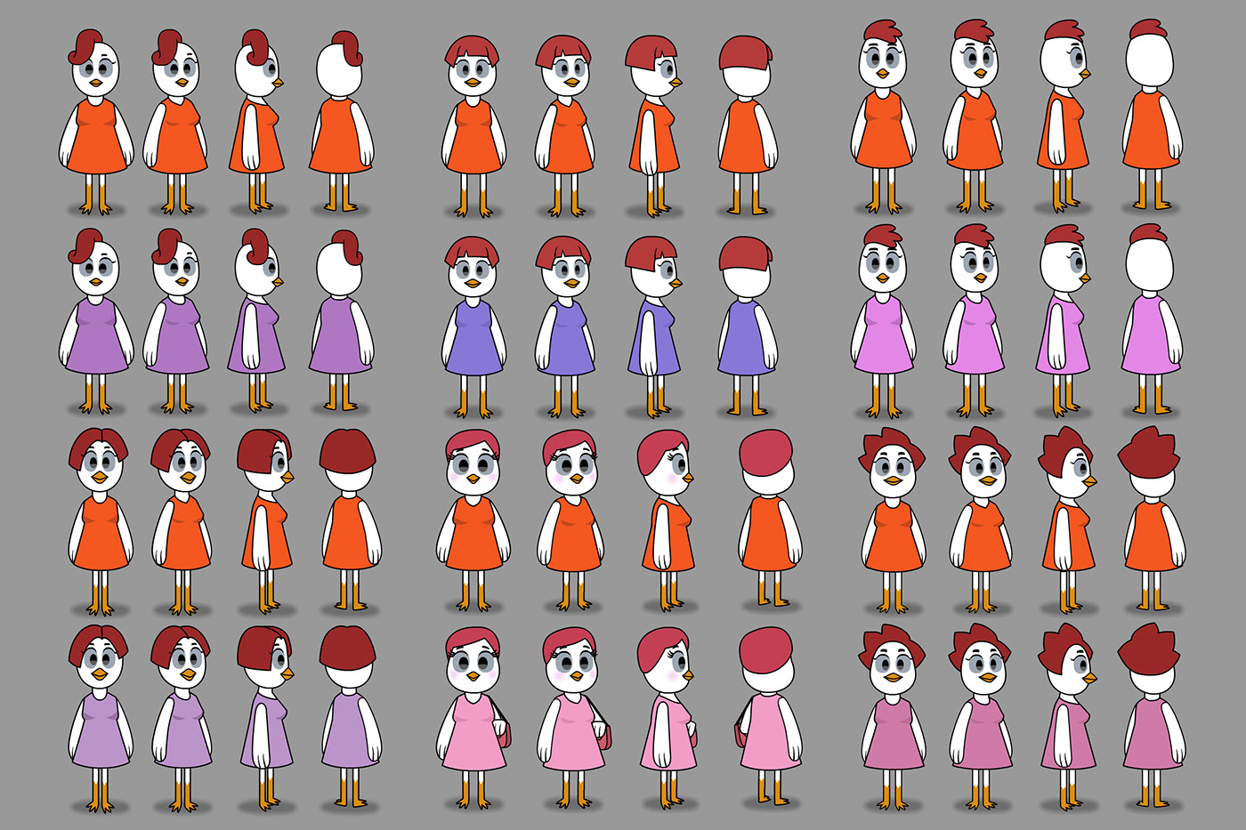 2D 2D Animation animation  cartoon Character design  Digital Art  vector animate turnaround Character Sheet