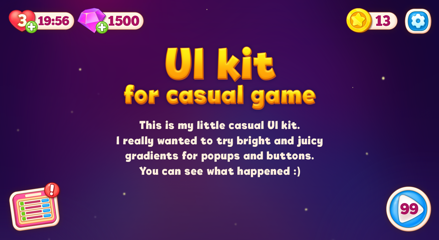 buttons game gameart GUI interfaces popups UI ui kit UI/UX