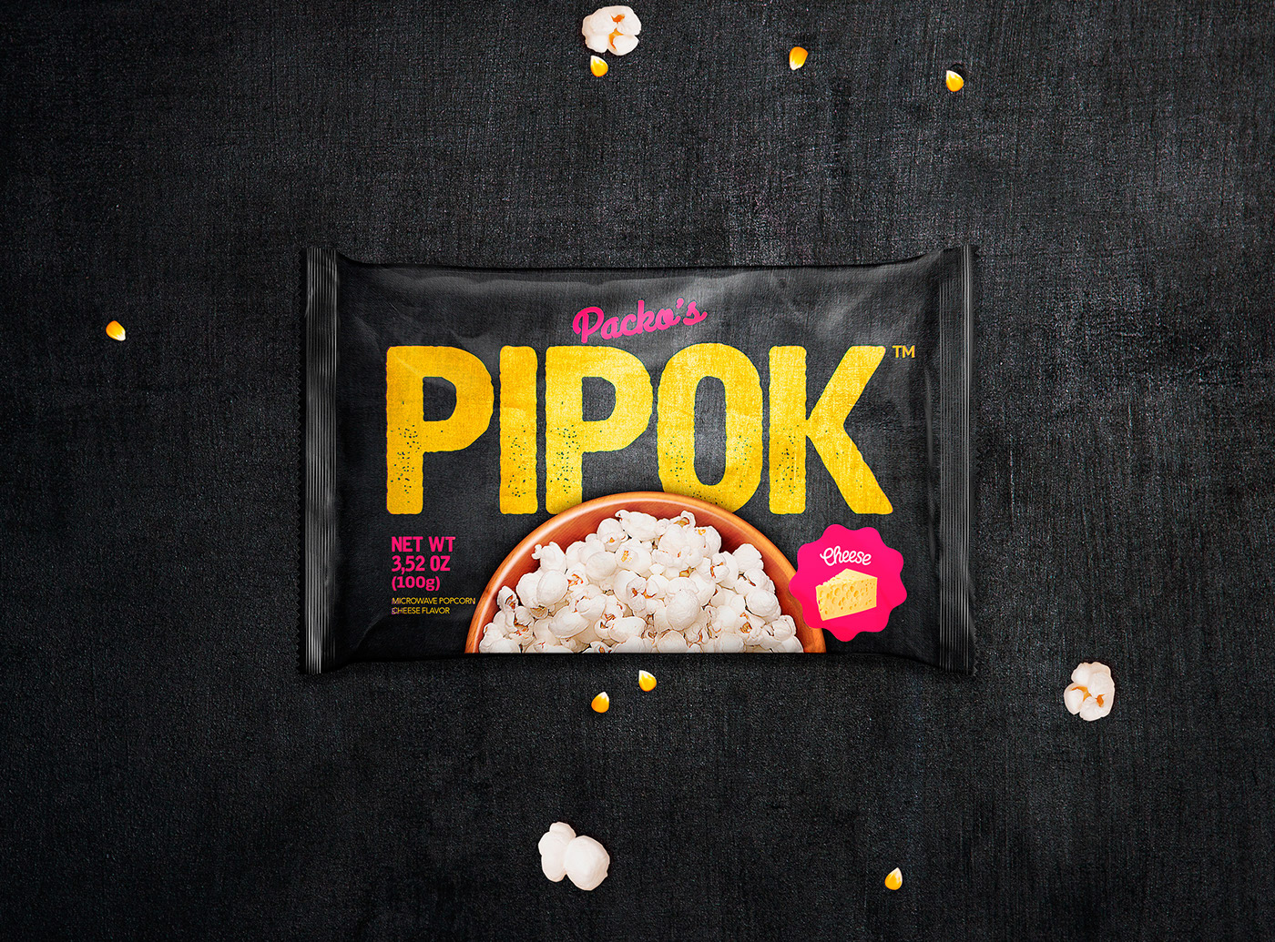 Pop corn popcorn pipoca snack color Salgadinho microondas lanche diversão embalagem
