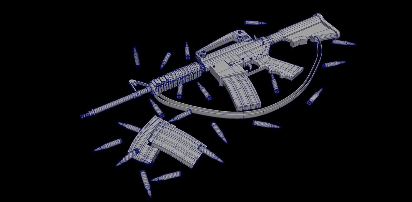 Maya 3d modeling keyshot Gun Weapon