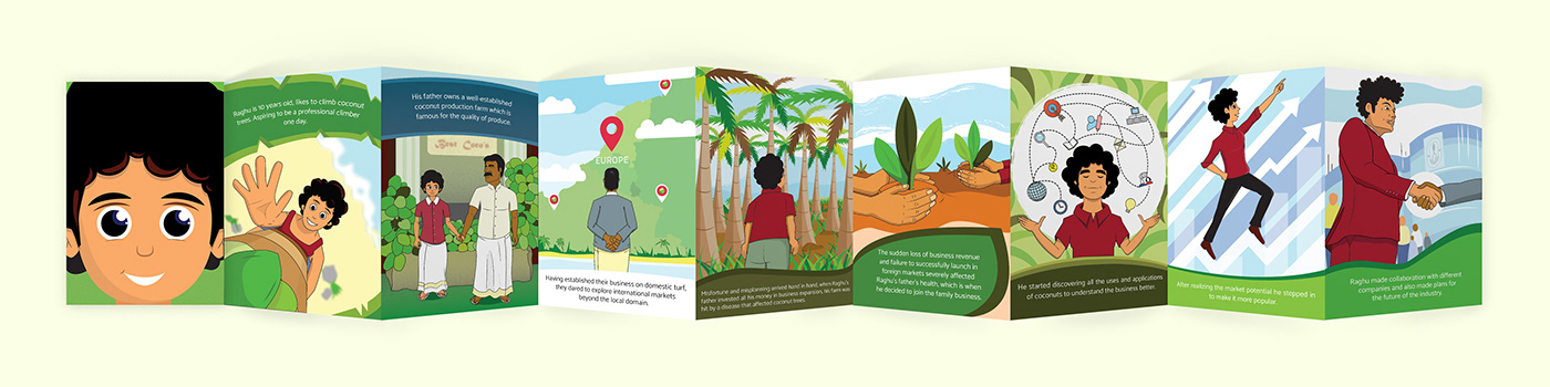 brochure Character design  Coconut content creation data visualisation design graphic infographic design infographic designer kerala