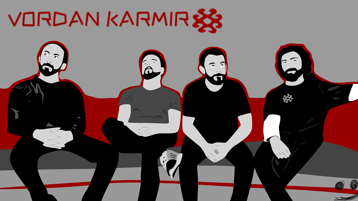 cartoon ILLUSTRATION  Digital Art  adobe illustrator rock band music vordan karmir