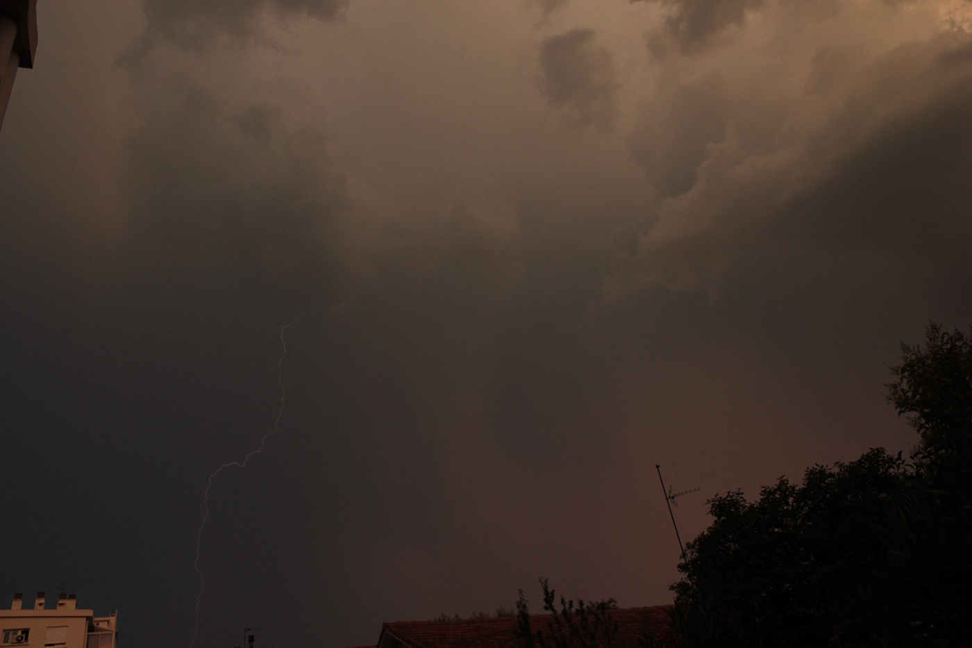 Lightning Bolts Stormy Weather South of France