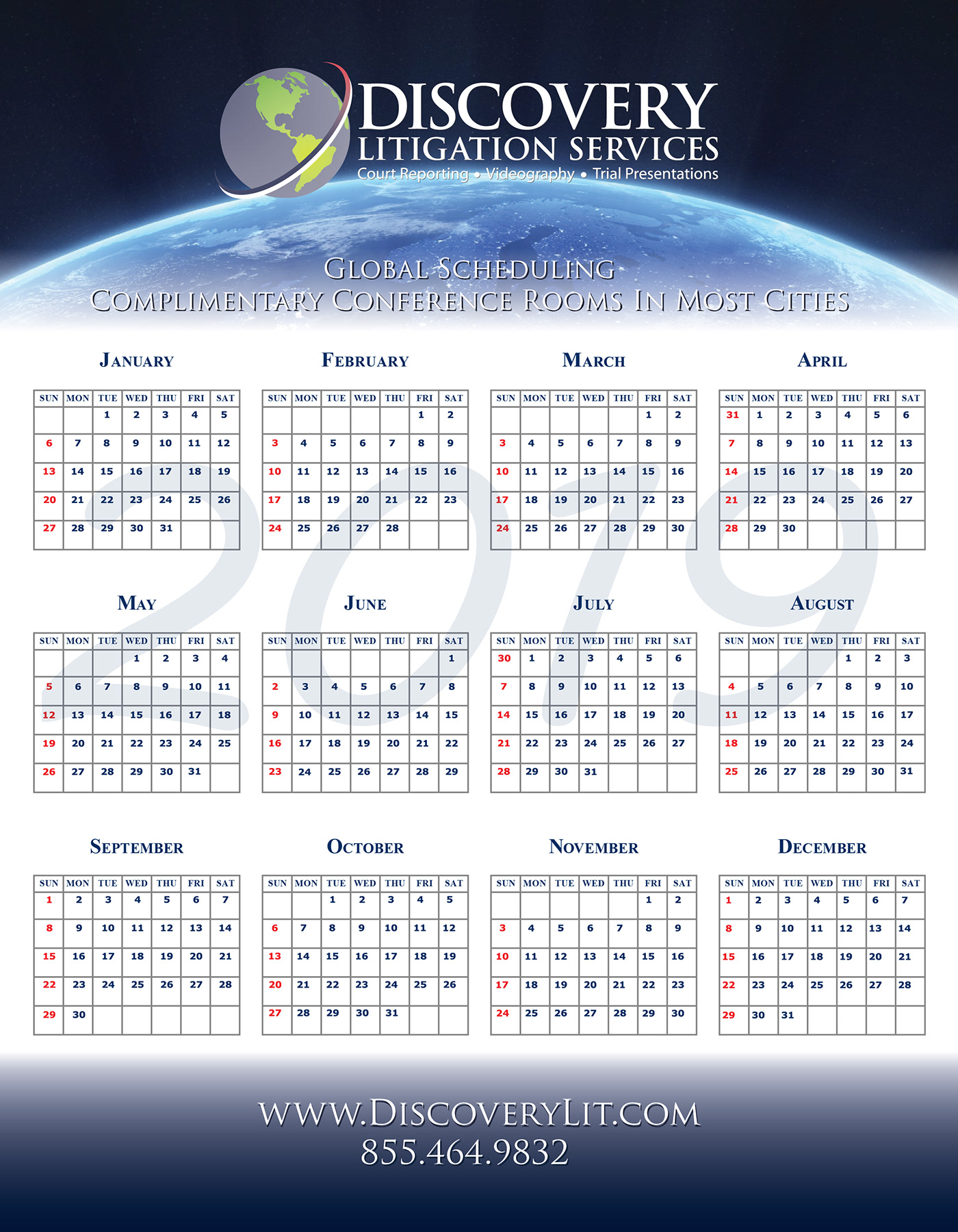 Discovery Litigation Services Calendar Design on Behance