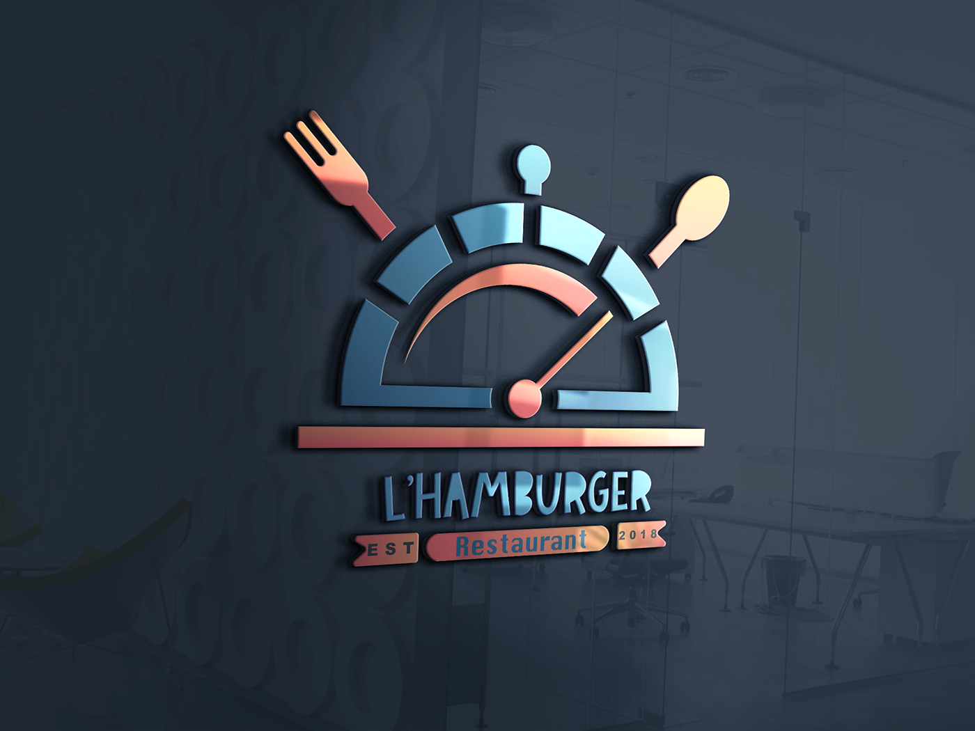 L'HAMBURGER restaurant fastfood social media logodesign