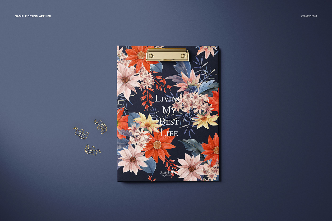 Binder clipfolio creatsy folder mock-up Mockup notebook planner template