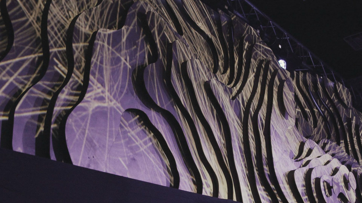 STAGE DESIGN graphic design  visual VJ projection mapping organic Biomorph punnany massif Nature installation