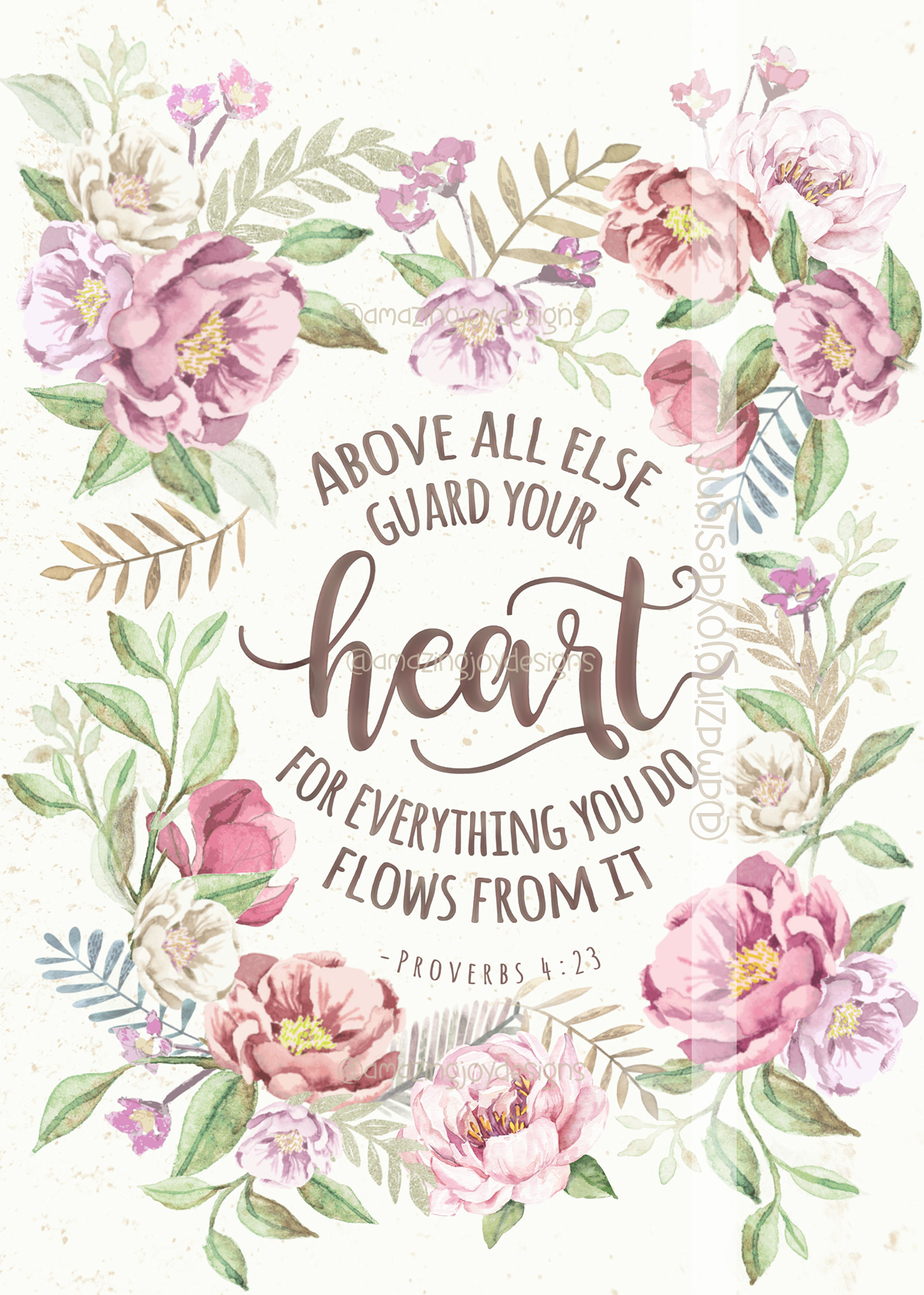 floral watercolor bible verse Scripture lettering quote design faith church gospel scripture art