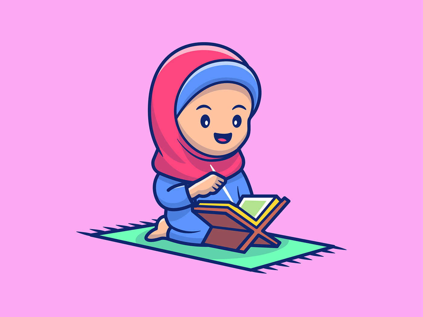 ILLUSTRATION  Icon logo Character Ramadhan eid mubarak muslim islamic fasting prayer