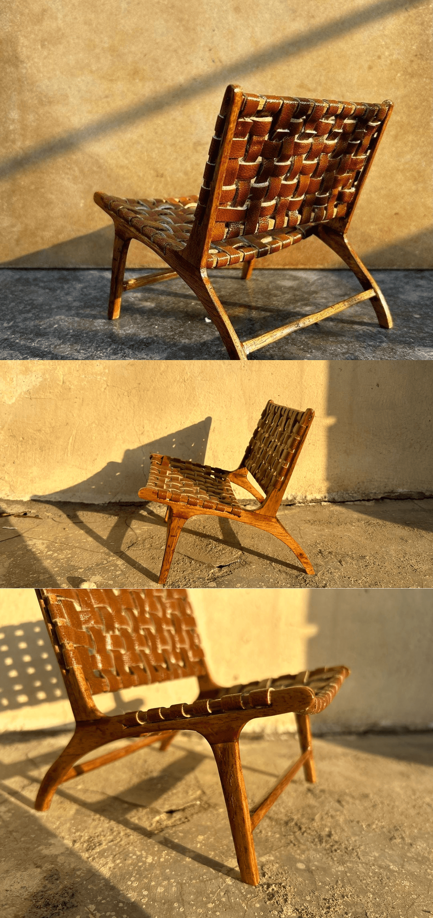 furniture furniture design  woodworking weaving leather Miniature miniatures Workshop chair Woven