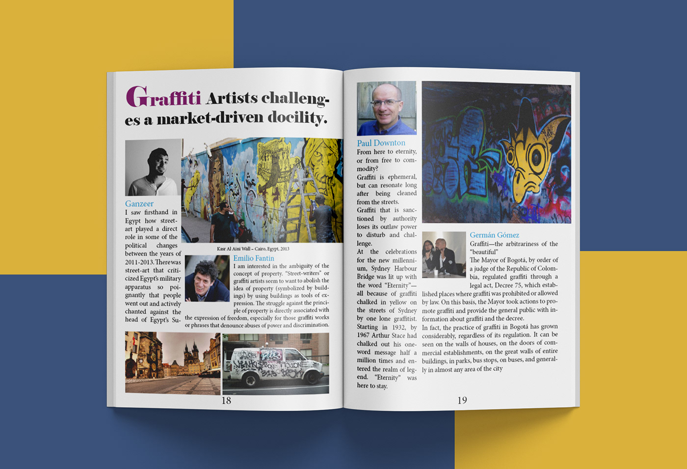 magazine Layout Design Graffiti colors Magazine Ads print design  art design Layout