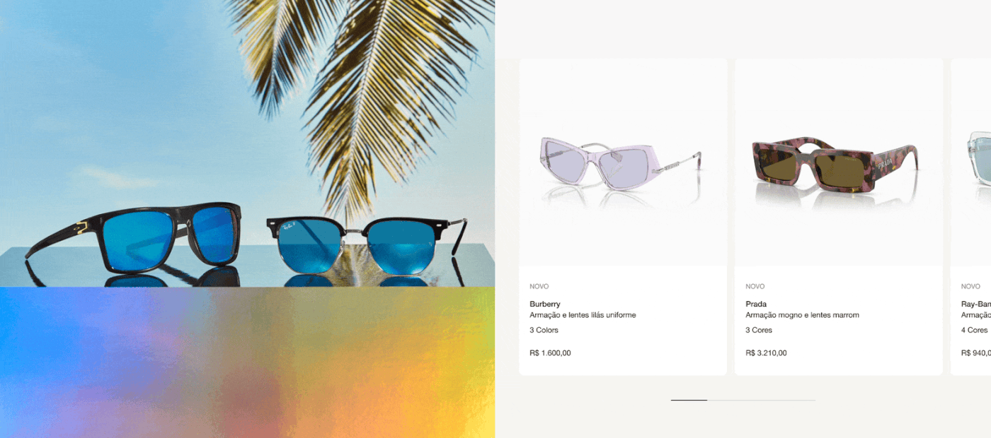 Carnaval e-commerce UI Sunglasses óculos de sol Ray-ban Sunglass Hut