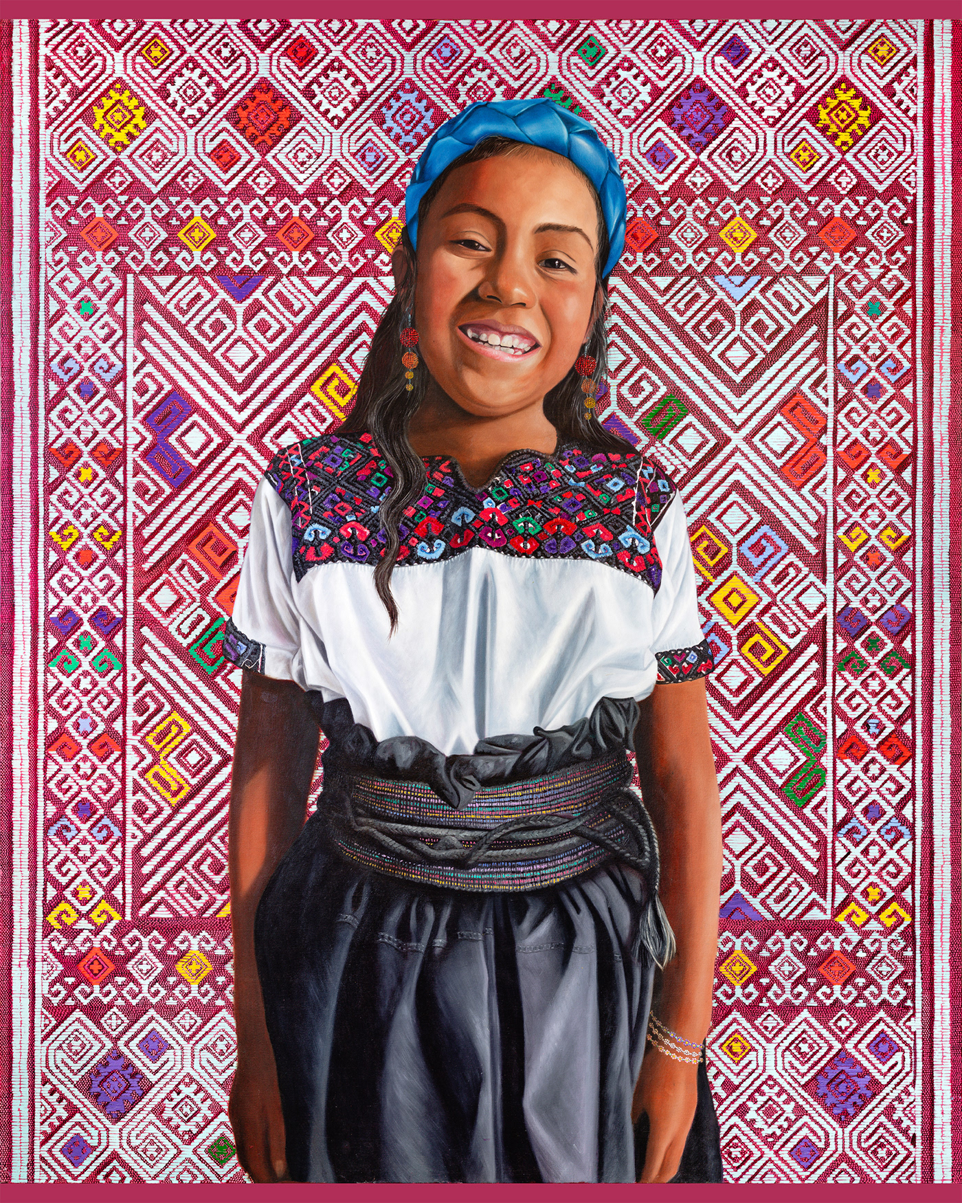 Oil Painting portrait Native mexico