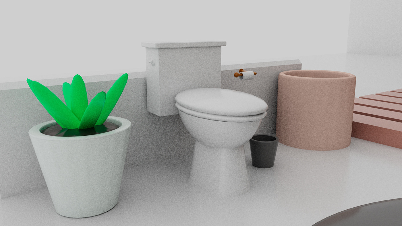 modelado 3d diseño arquitectonico baños Diseño3D estilo japonés