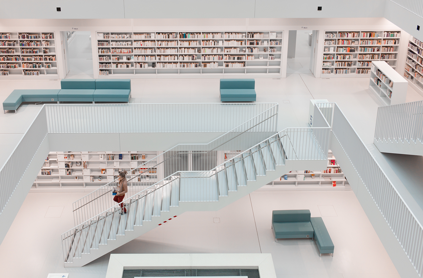stuttgart library books architecture modern atmosphere germany city library  doelz Yi Architects