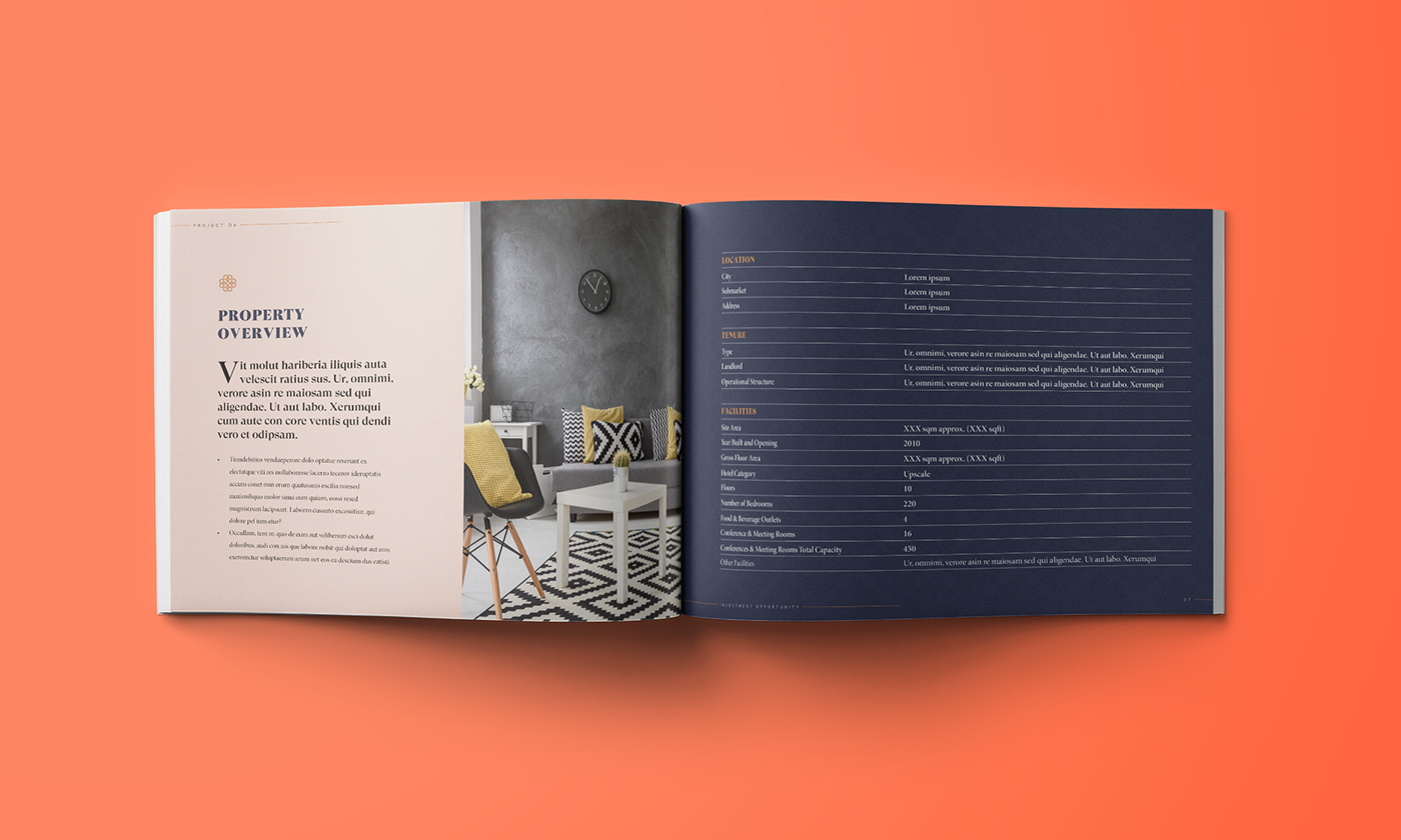 hotel brochure property print Booklet book Layout branding 