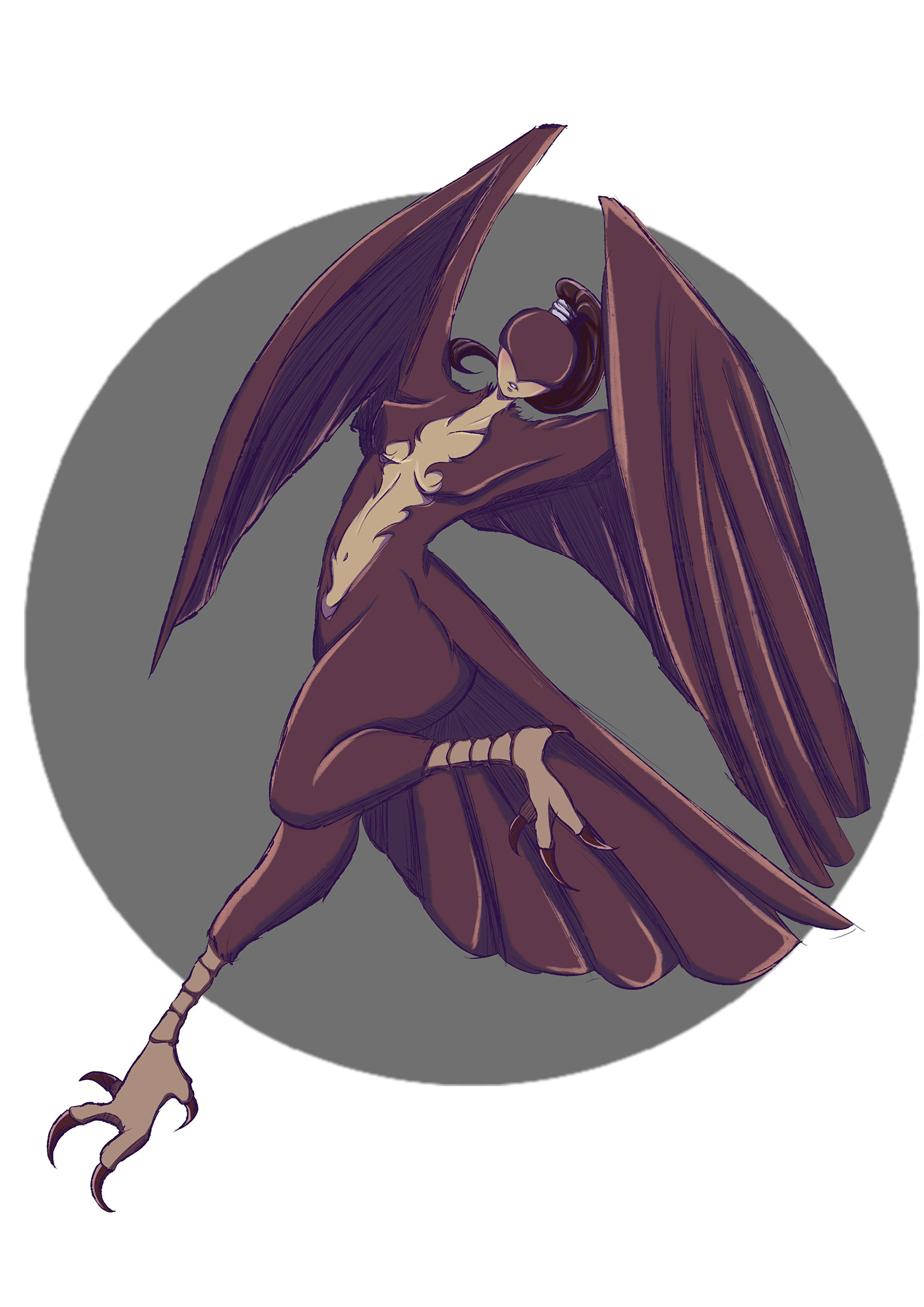 Digital Art  harpy ILLUSTRATION  mitology