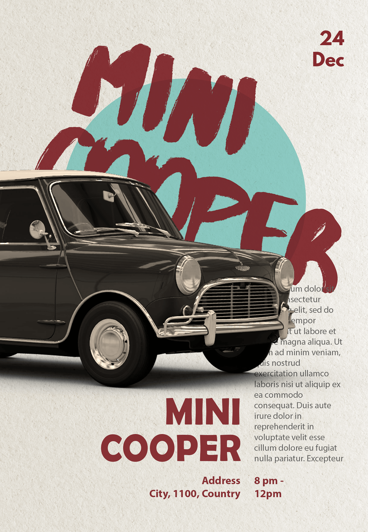 car Vehicle Advertising  Graphic Designer marketing   MINI Cooper poster flyer