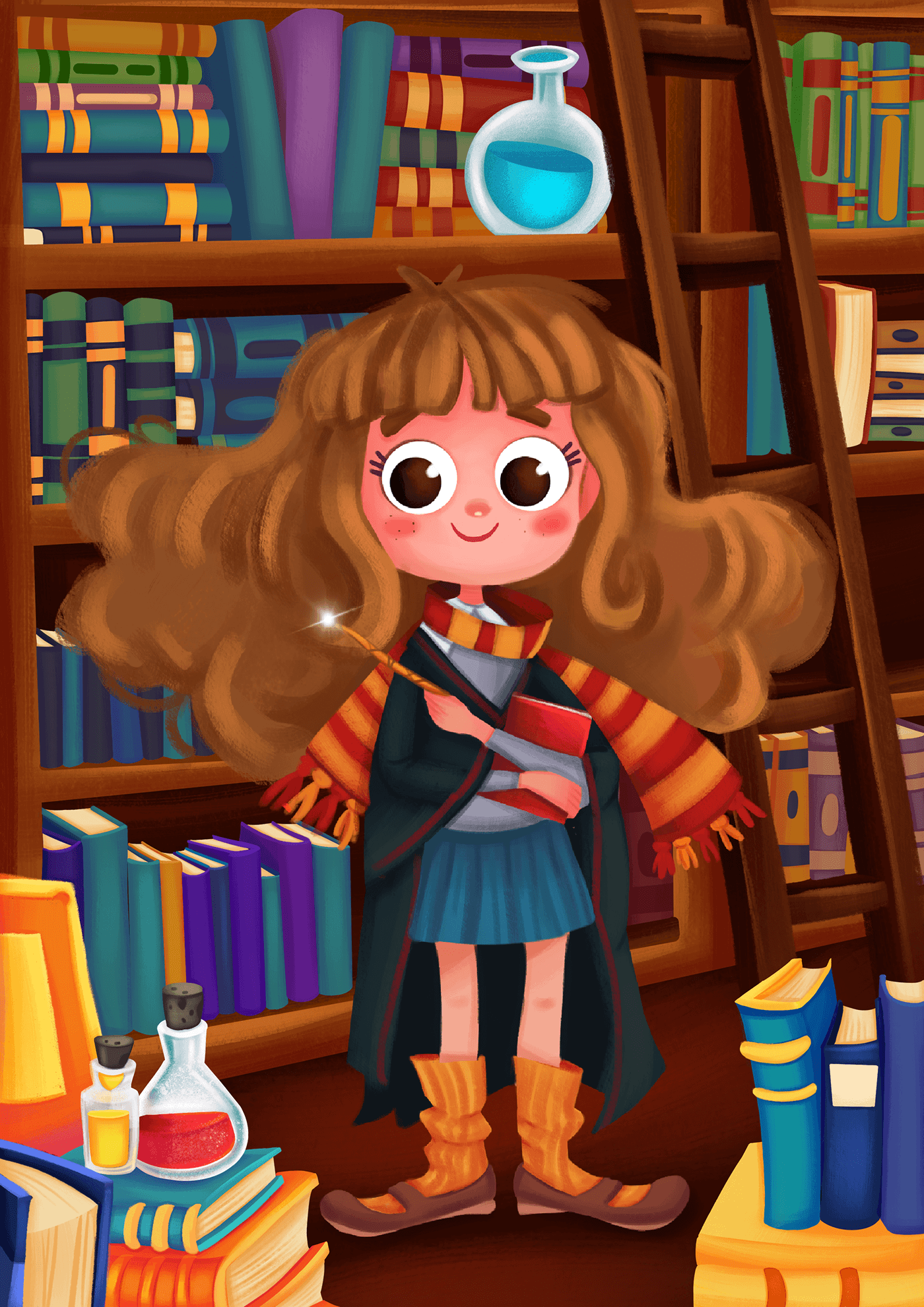 Hermione Granger in the library