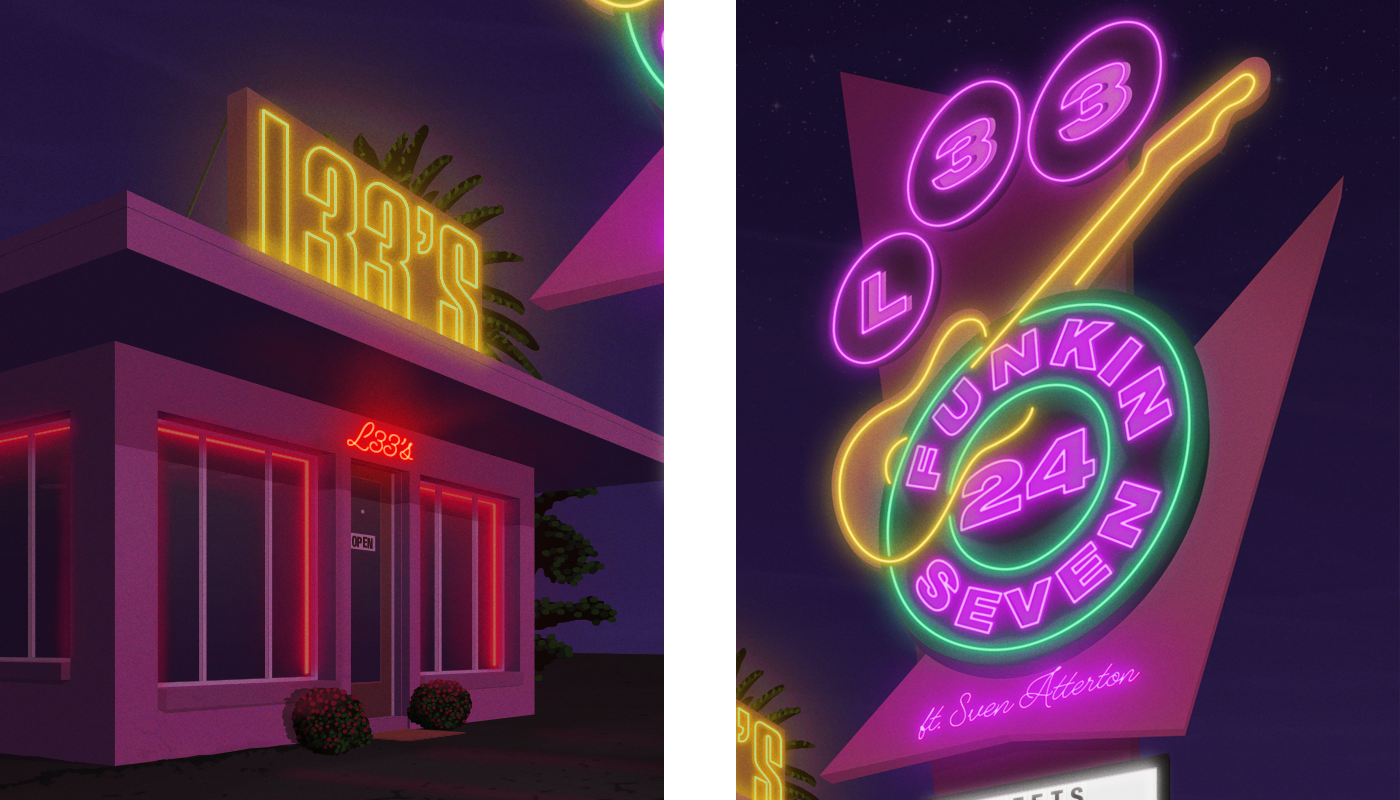 neon Retro motel Funk