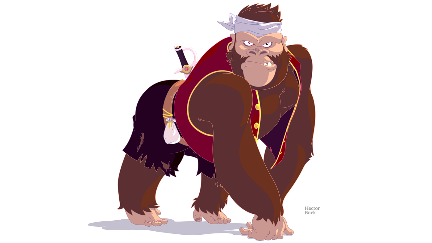 captain octopus pirates adventure artwork Character design  Digital Art  Game Art gorilla Island