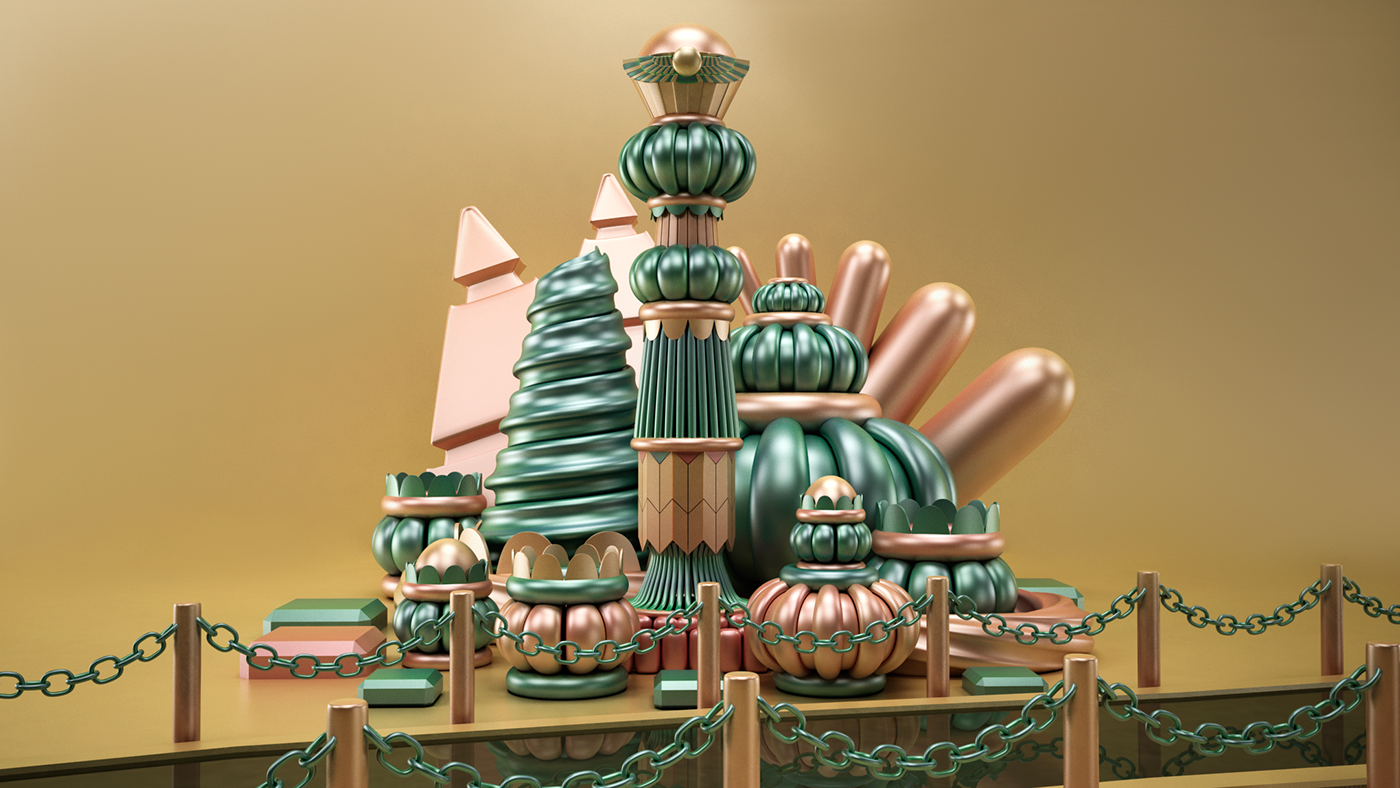 color London roma persia PHARAONIC Icon 3D abstract ILLUSTRATION  Render