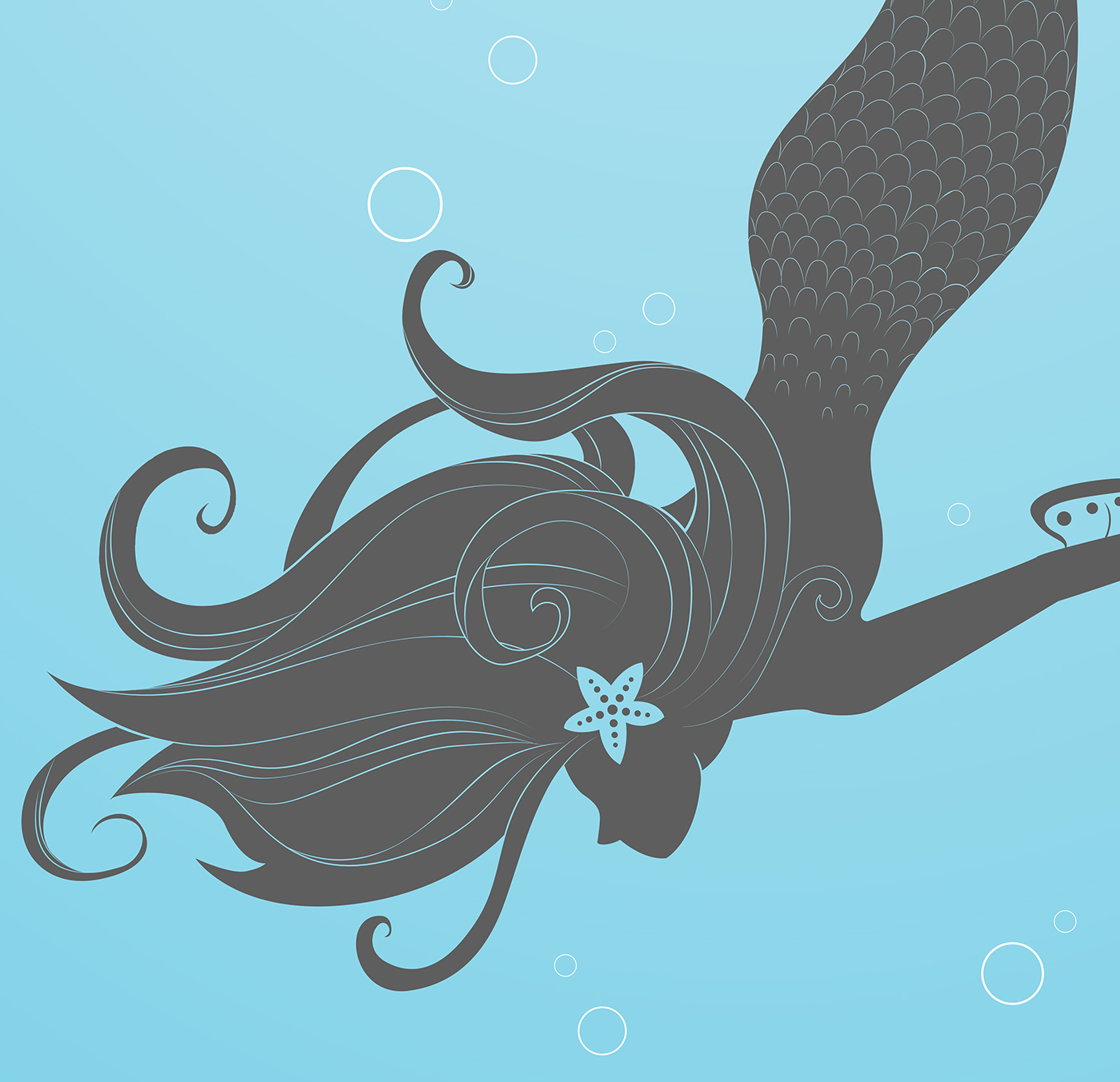 fairy tale cinderella little mermaid Silhouette