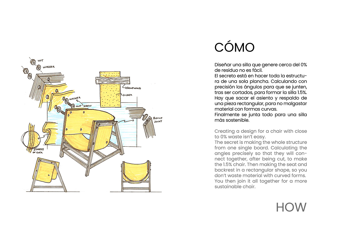 3D chair cork furniture design  hemp industrialdesign product product design  Render Sustainable Design