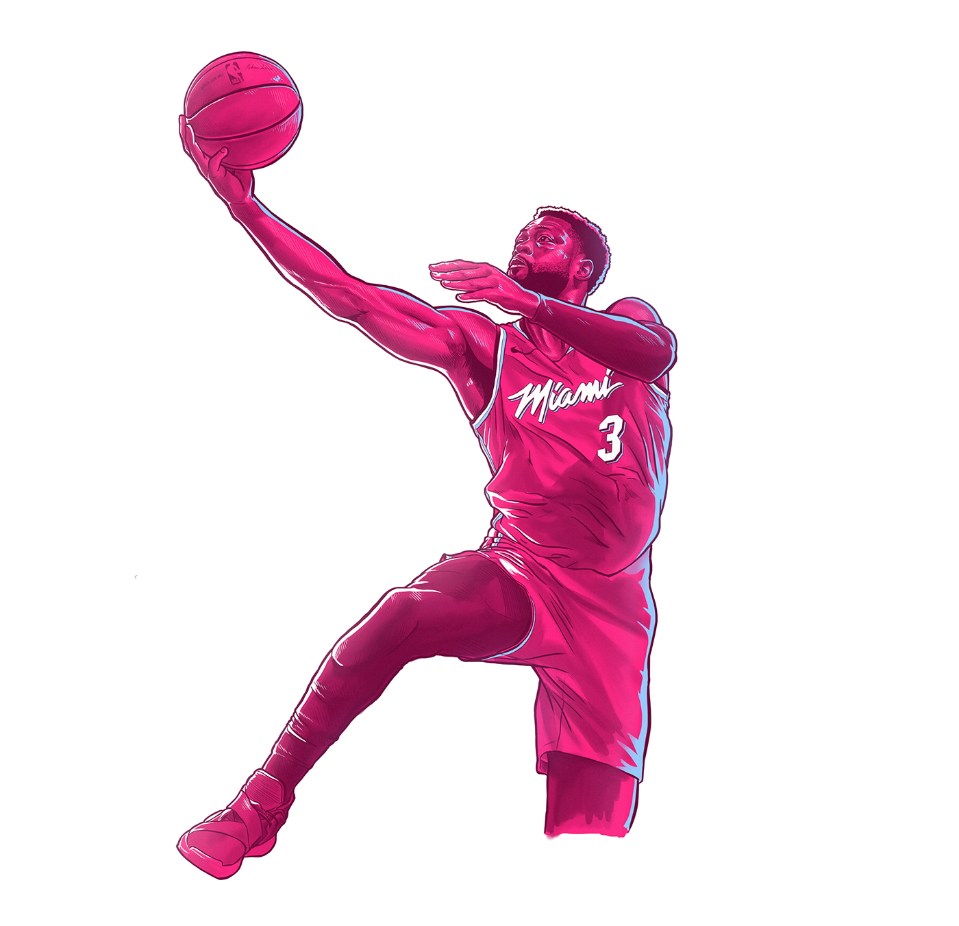 brand identity basketball NBA Sports Design sports illustration ILLUSTRATION  sports graphics dwyane wade Miami Heat sports media
