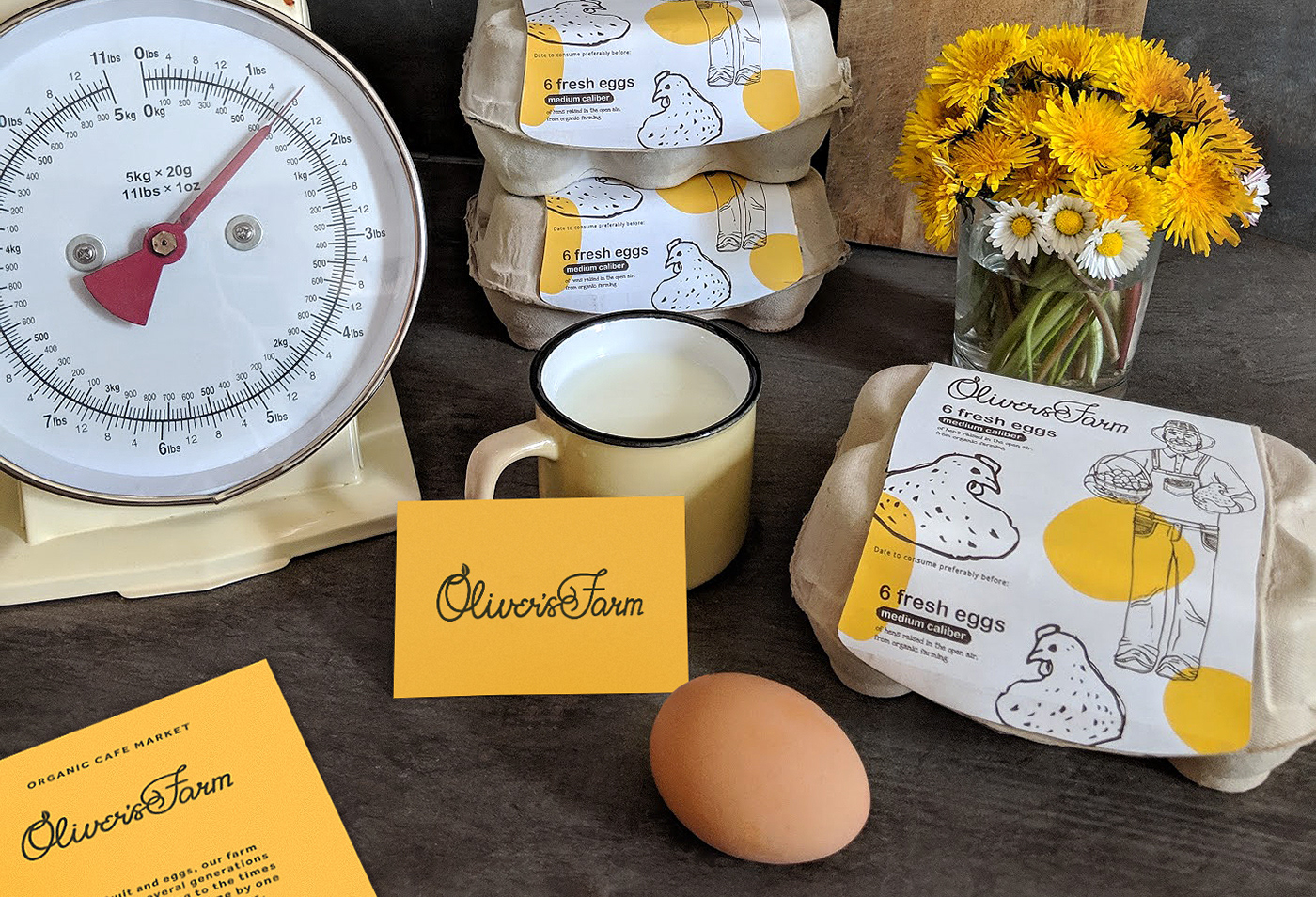 Packaging organic farm restaurant bio eggs chicken art direction  Food  menu